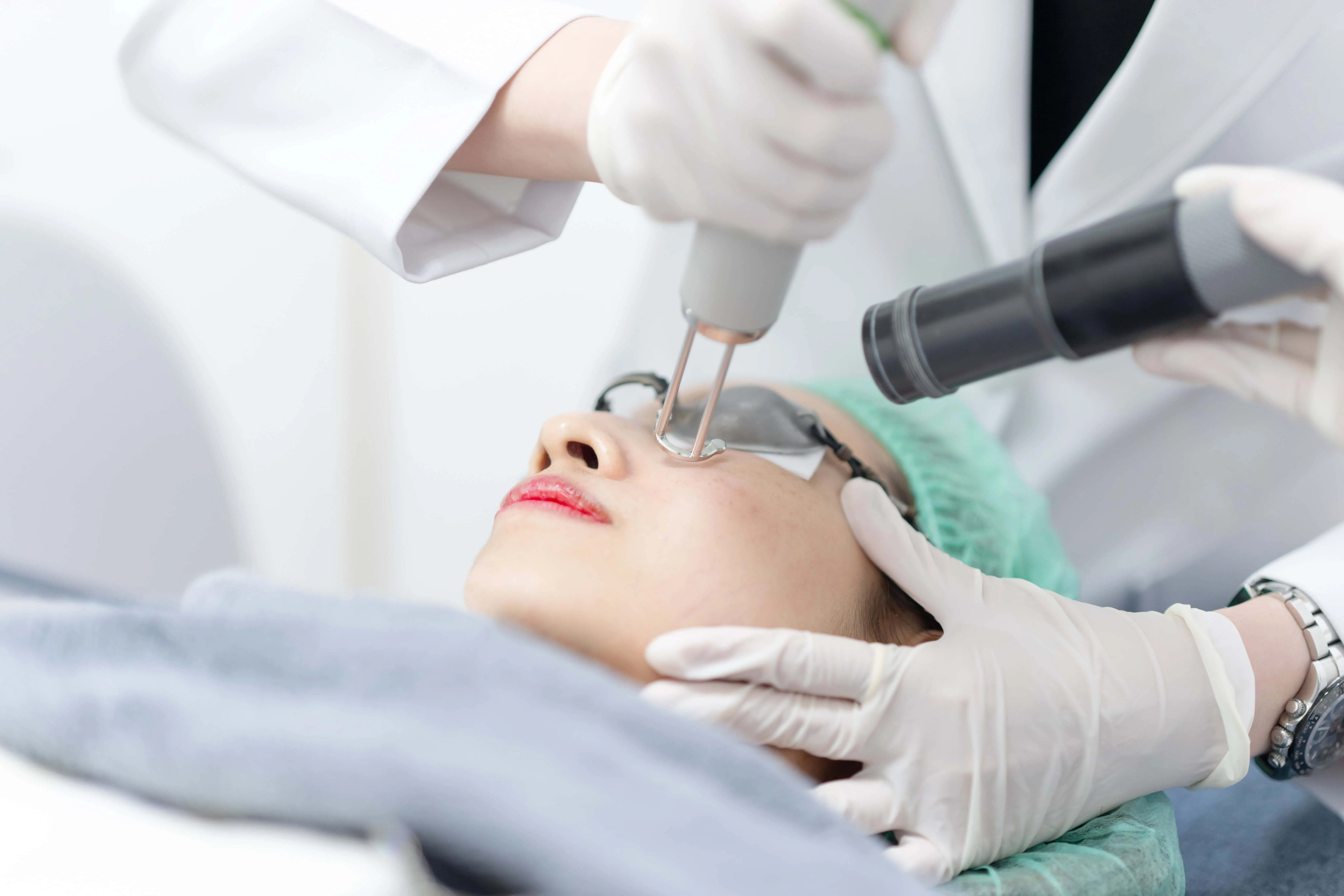Patient receiving PicoWay® laser treatment at Permian Basin Med Spa in Midland, TX for skin rejuvenation and pigmentation correction
